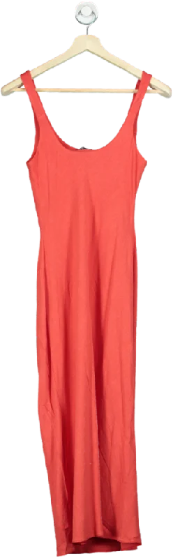 New Look Red Pam Plain Scoop Bias Dress UK 8