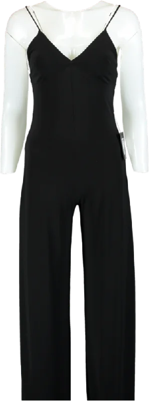 Norma Kamali Black Low Back Slip Jumpsuit S/36