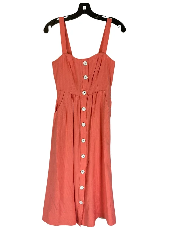 Dress Casual Midi By Maeve In Peach, Size: 6