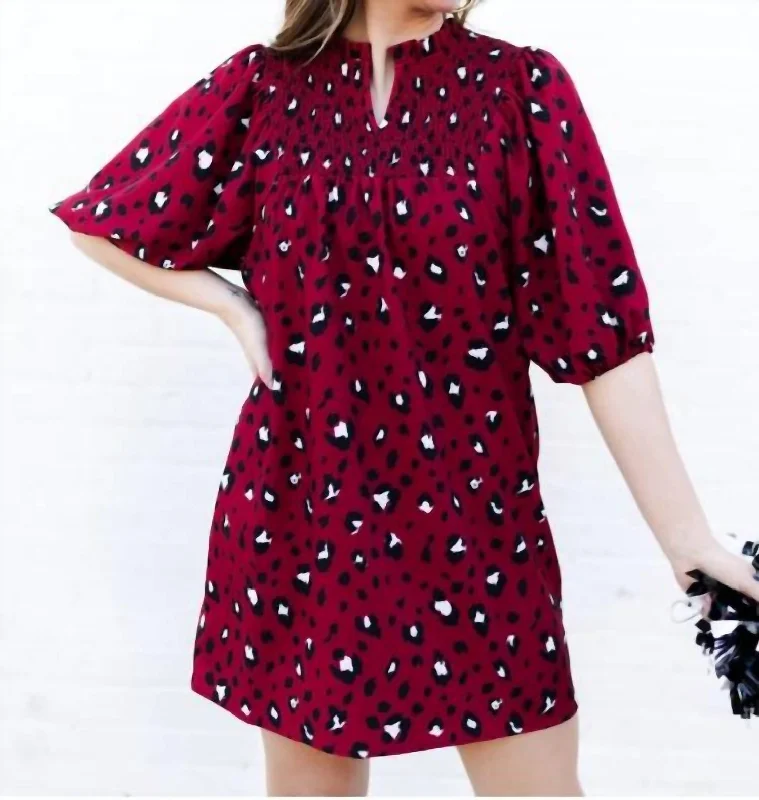 Amelia Dress In Party Animal Garnet/black