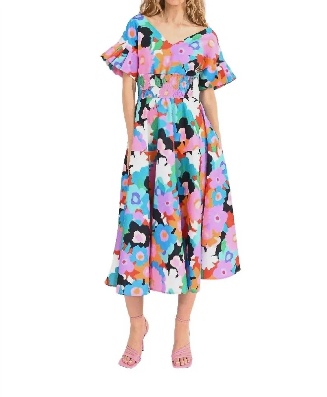 Garden Party Dress In Multi