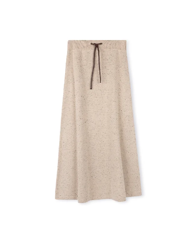 Heather Knit Drawstring Maxi Skirt