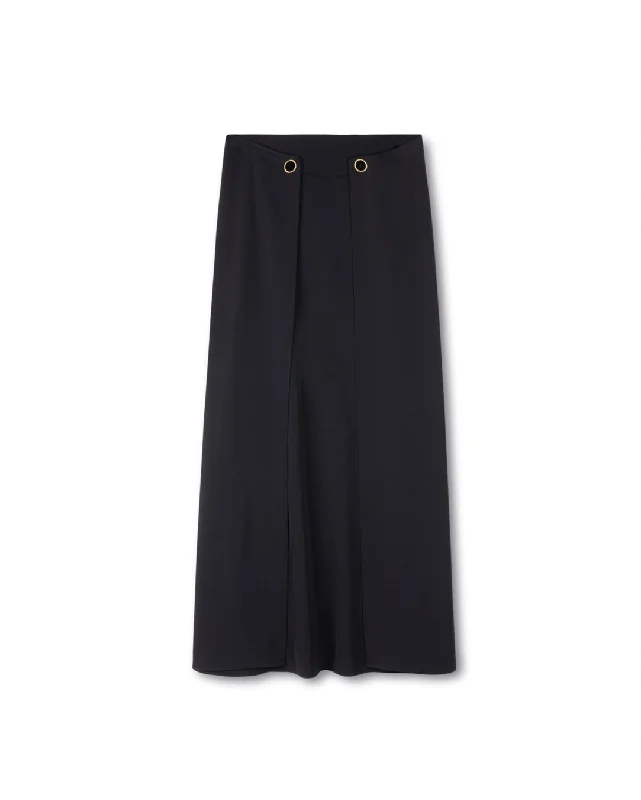 Pleated Skirt With Button Detail