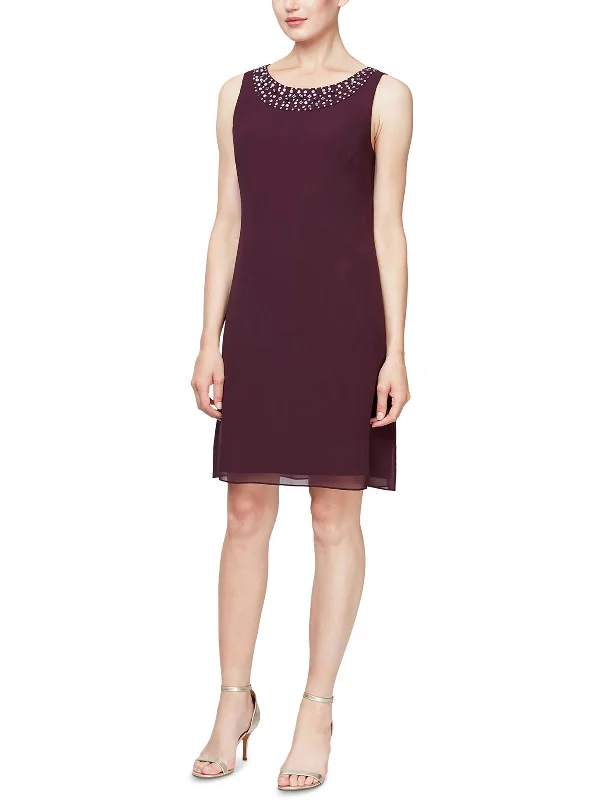 Womens Embellished Sleeveless Cocktail And Party Dress