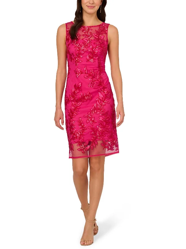 Womens Sequin Embroidered Cocktail And Party Dress