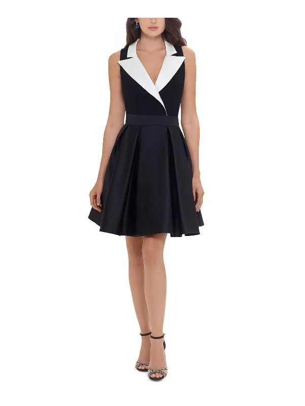 Womens Tuxedo Knee Cocktail and Party Dress