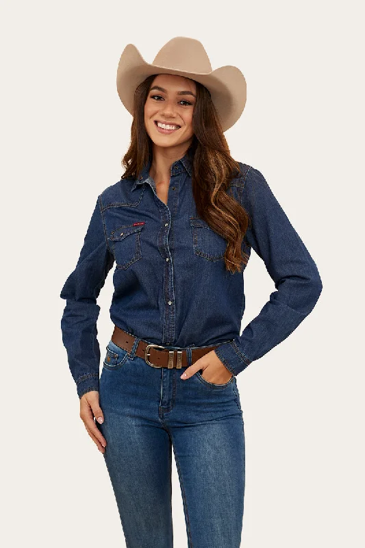 Everleigh Womens Denim Shirt - Classic Blue