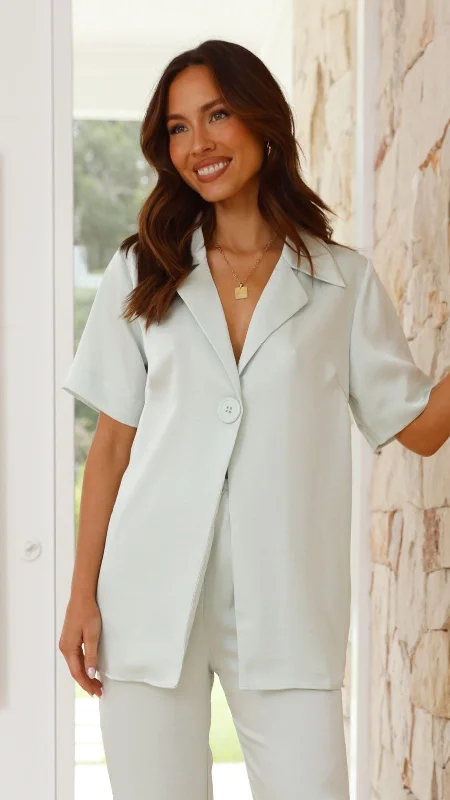 Imogen Button Shirt - Seafoam