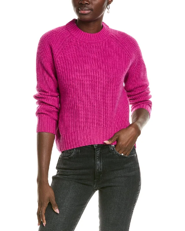 27 Miles Malibu womens  Mock Neck Wool & Cashmere-Blend Pullover, xs, Pink