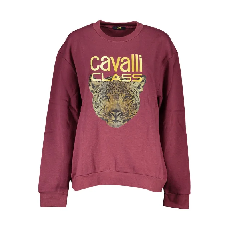 Cavalli Class  Fleece Crew Neck Sweatshirt with Logo Women's Print