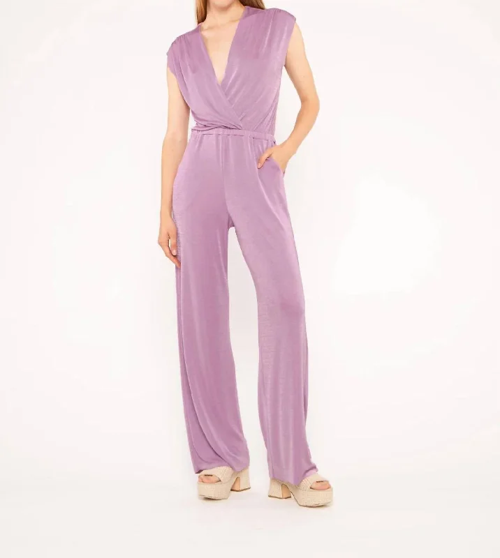 Slinky Jumpsuit In Lavender