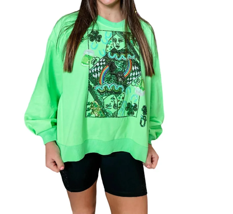 St. Patrick's Day Sweatshirt In Neon Green