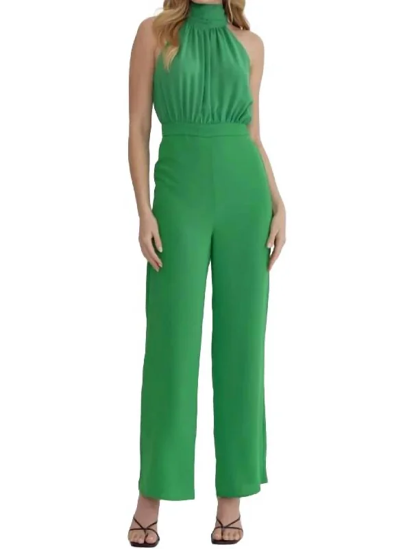 Wide Leg Jumpsuit In Green