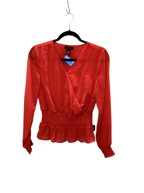 Top Long Sleeve By Japna In Red, Size: M