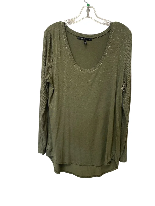 Top Long Sleeve By White House Black Market In Green, Size: L