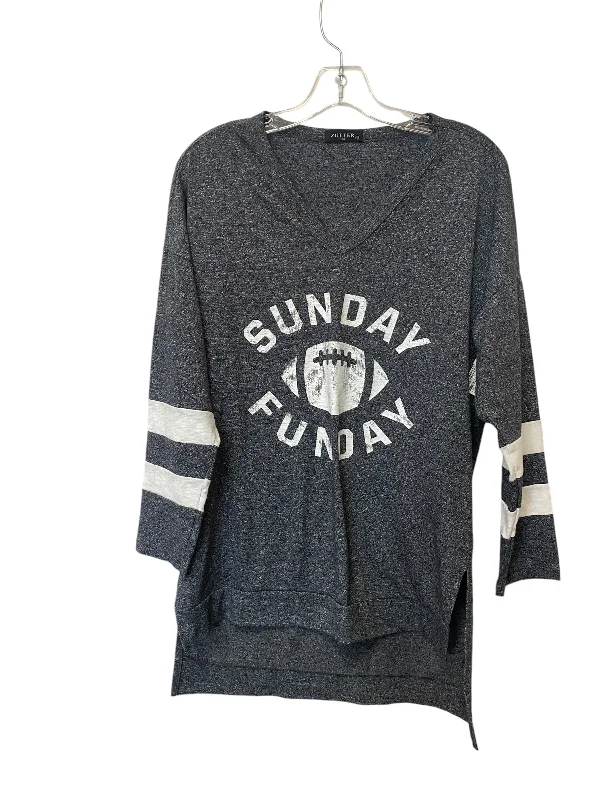 Top Long Sleeve By White House Black Market In Grey, Size: L