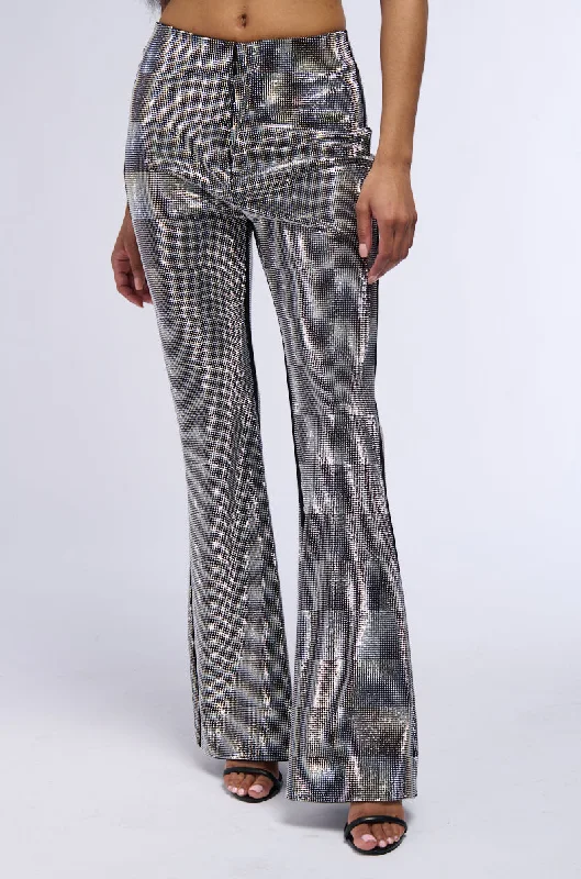 DIAMONDS DANCING FLARE LEG TROUSER IN BLACK