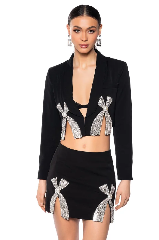 KATY EMBELLISHED CROPPED BLAZER