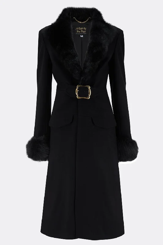 CUTPURSE COAT IN BLACK WOOL (made to order)