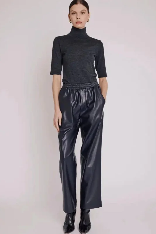 Berenice - Preston Faux Leather Pants (navy)