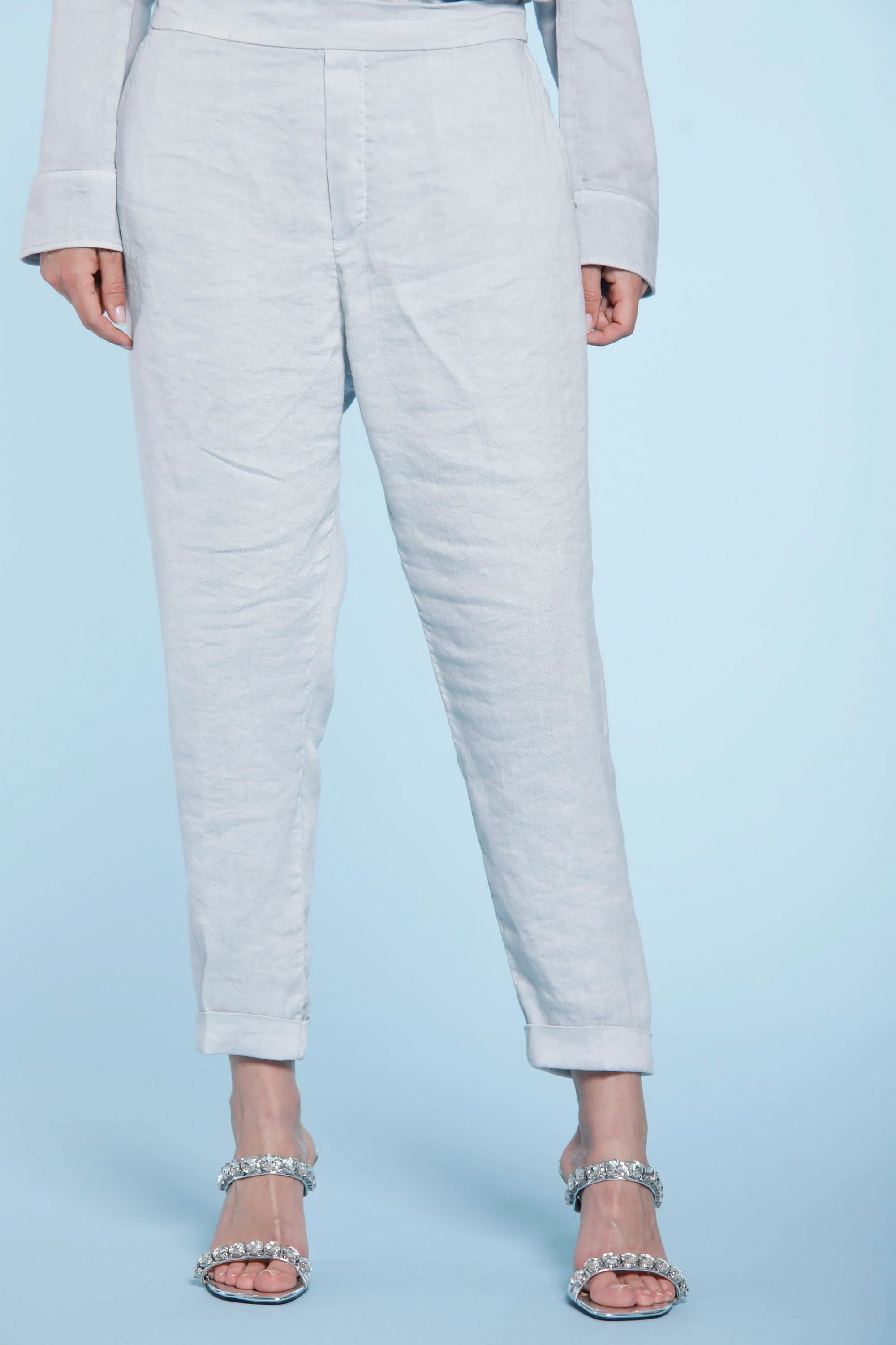 Malibu Chino Linen Jogger - Light Grey