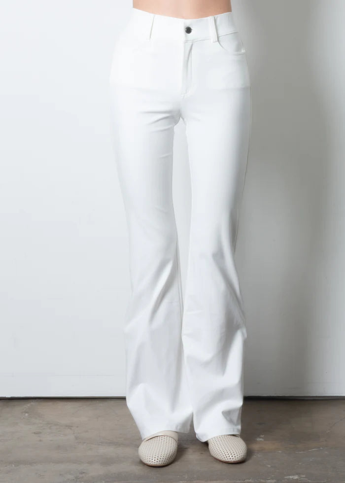 Timothy Tech Stretch Jean Flare Pant - White