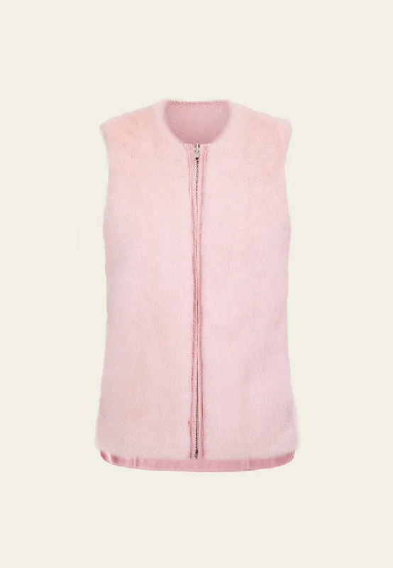 Knitted Fur-panelled Gilet